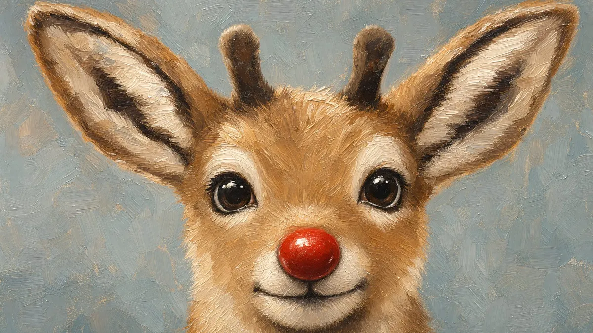 Baby Reindeer Portrait shown on your frame