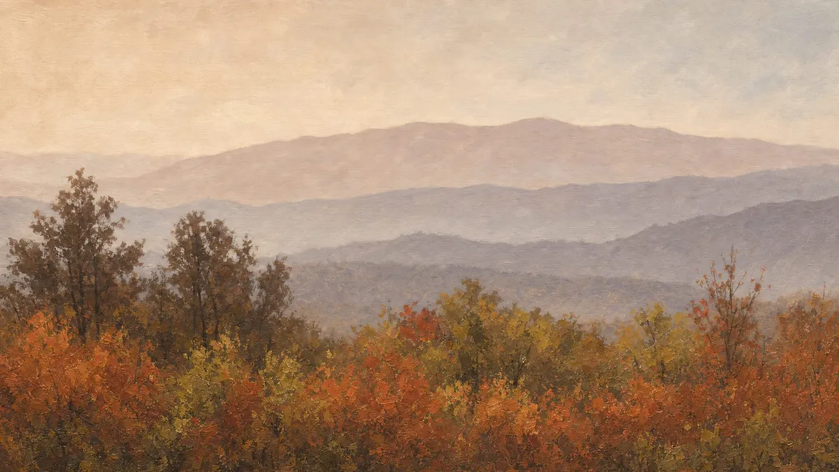 Misty Autumn Ridgeline shown on your frame