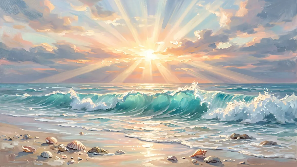 Turquoise Wave Shoreline shown on your frame