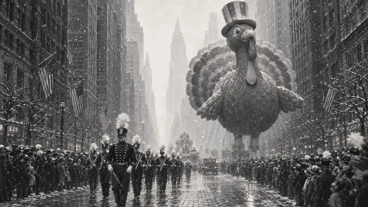 Vintage Thanksgiving Parade Turkey shown on your frame