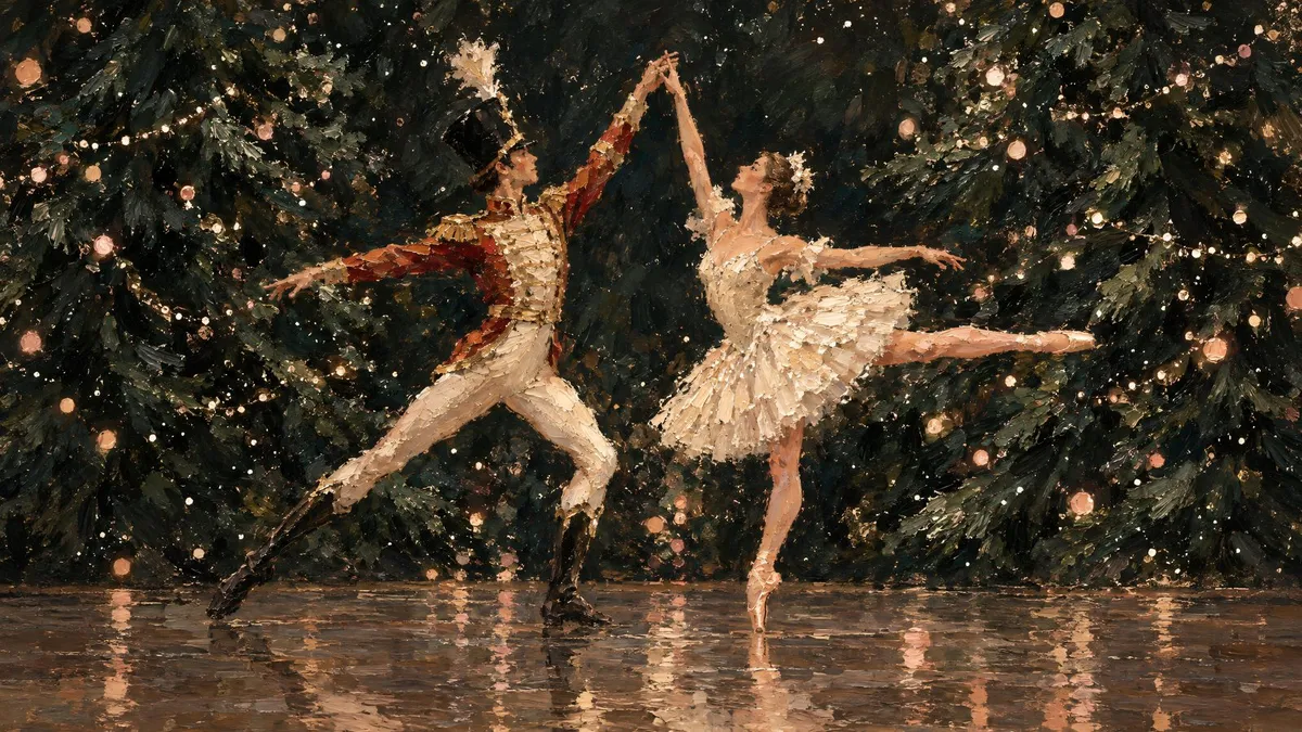 Nutcracker Ballet Pas De Deux shown on your frame