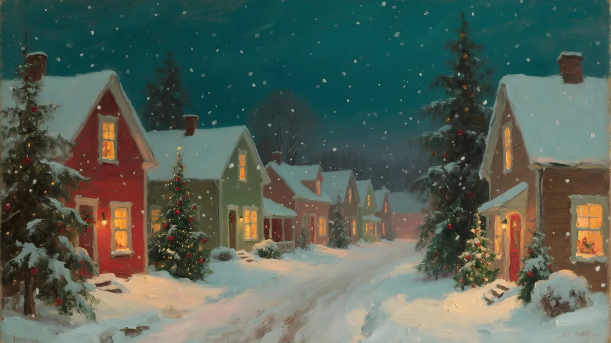 Christmas Village shown on your frame