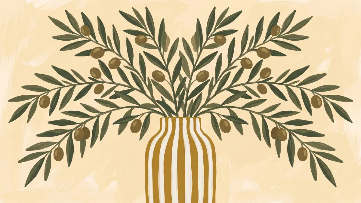 Olive Branch Vase shown on your frame