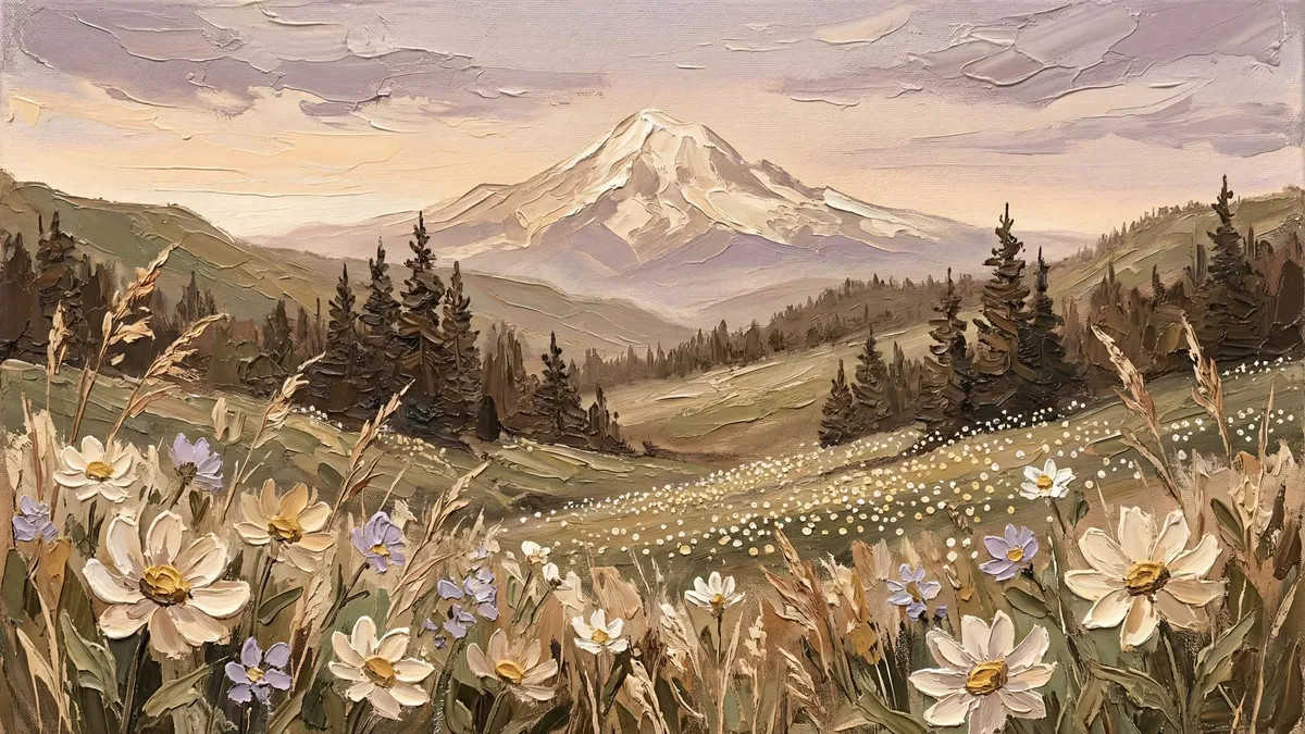 Spring Wildflower Meadow shown on your frame
