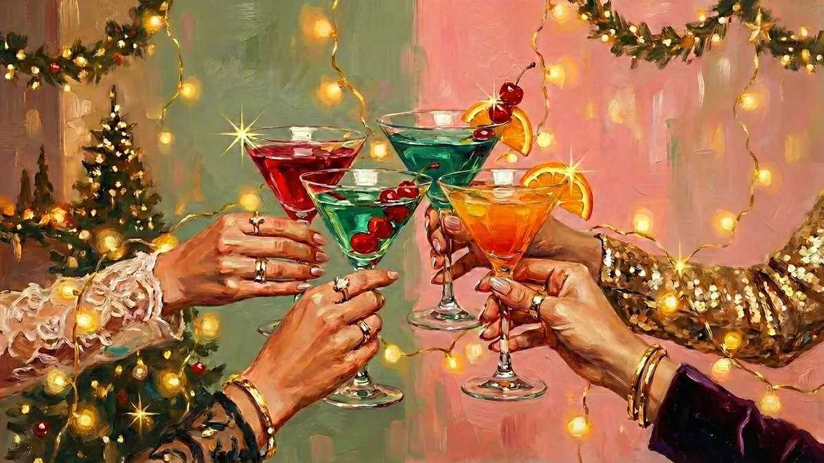 Cheers Cocktail Glasses Party shown on your frame
