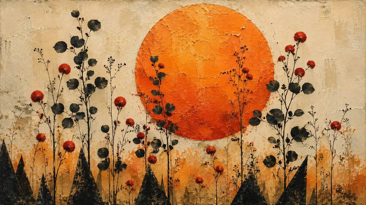 Sun Botanical shown on your frame