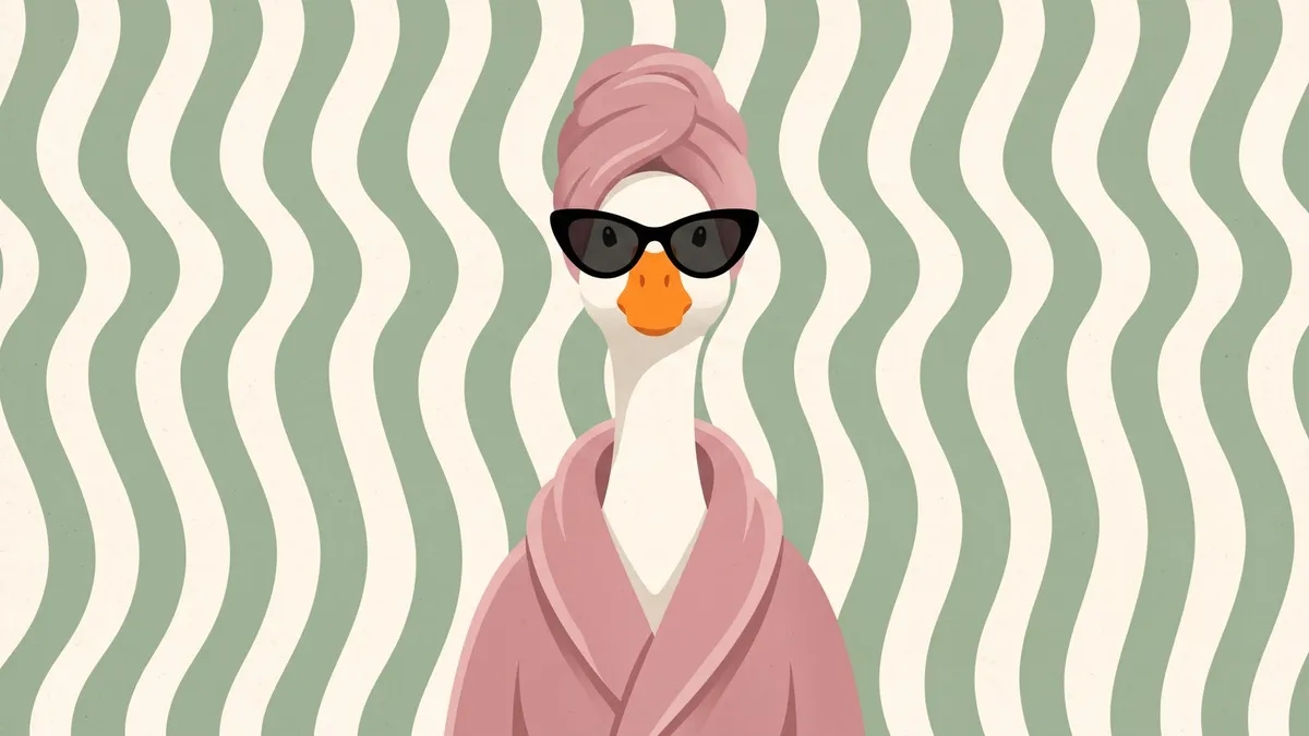 Funny Goose Spa Day shown on your frame