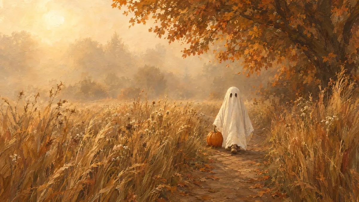 Ghost With Pumpkin Path shown on your frame