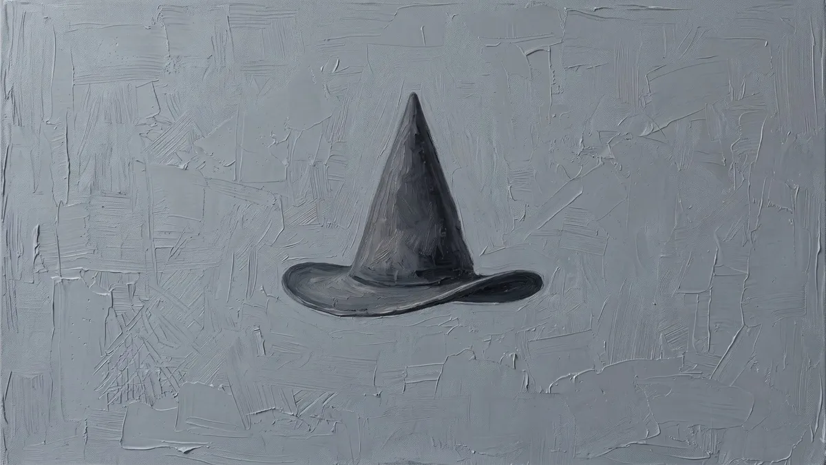 Witch Hat Spooky Minimalist Gray shown on your frame