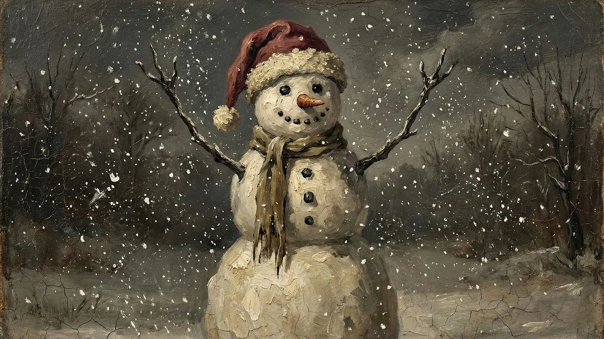Rustic Snowman shown on your frame