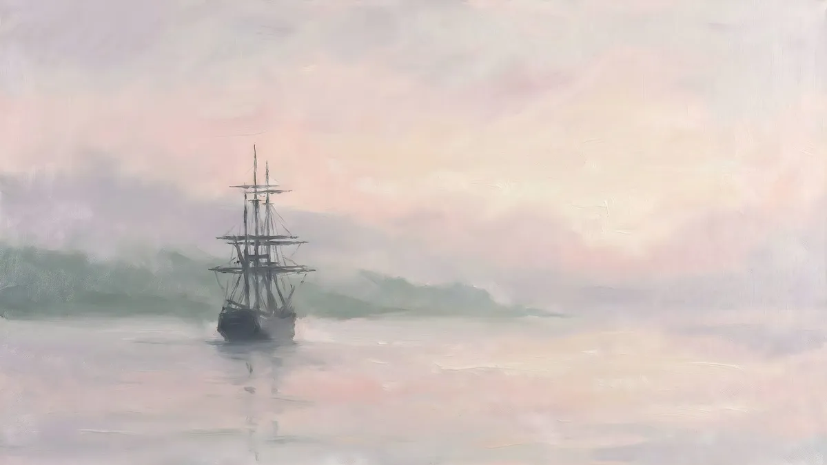 Pastel Mist Seascape shown on your frame