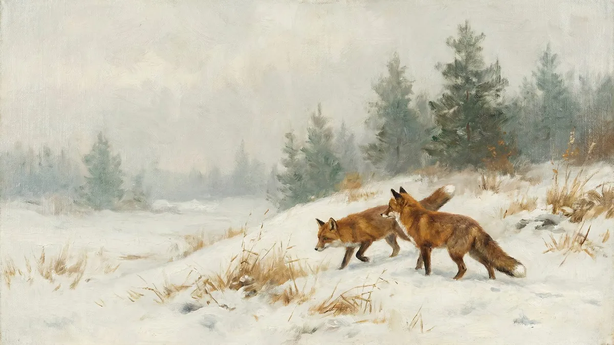 Winter Foxes shown on your frame