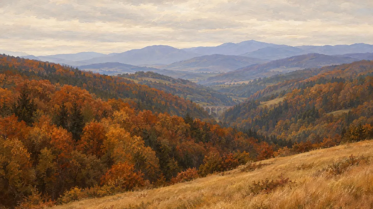 Autumn Valley Viaduct shown on your frame