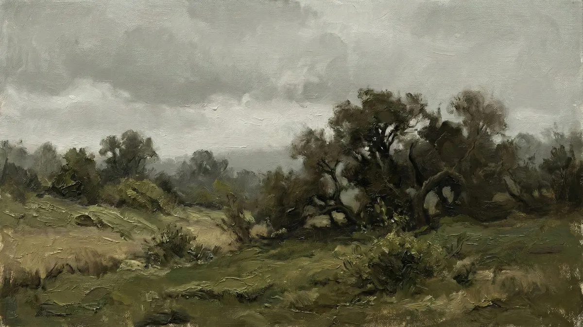 Moody Landscape shown on your frame