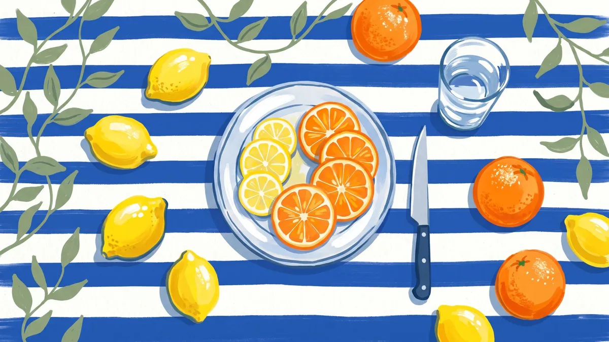 Mediterranean Citrus shown on your frame