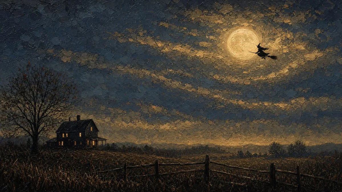 Moonlit Witch Flight shown on your frame