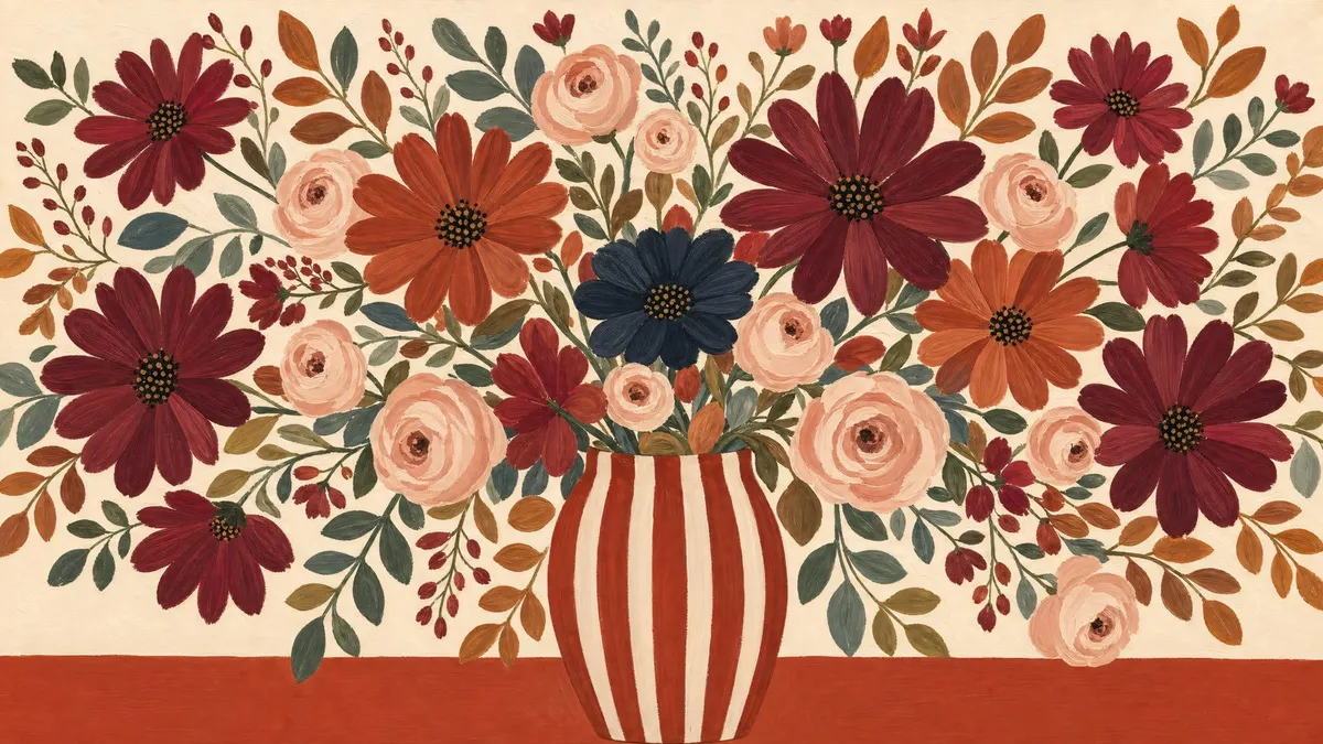 Autumn Wildflower Bouquet shown on your frame