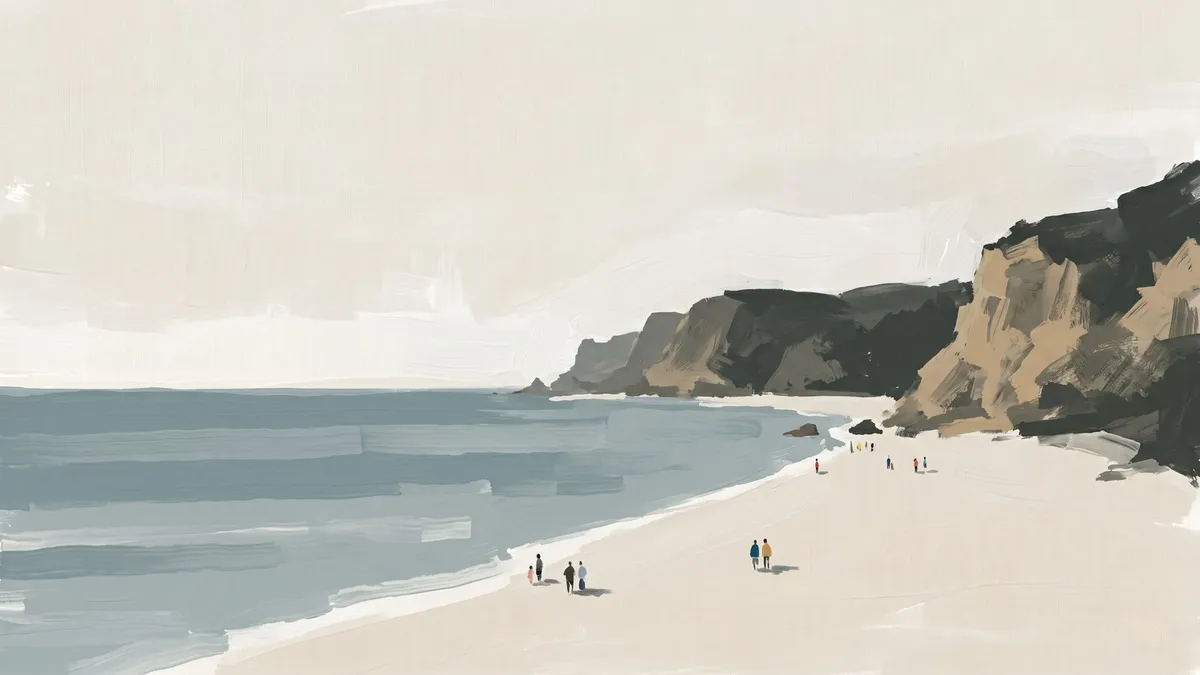 Minimalist Neutral Coastal Beach shown on your frame