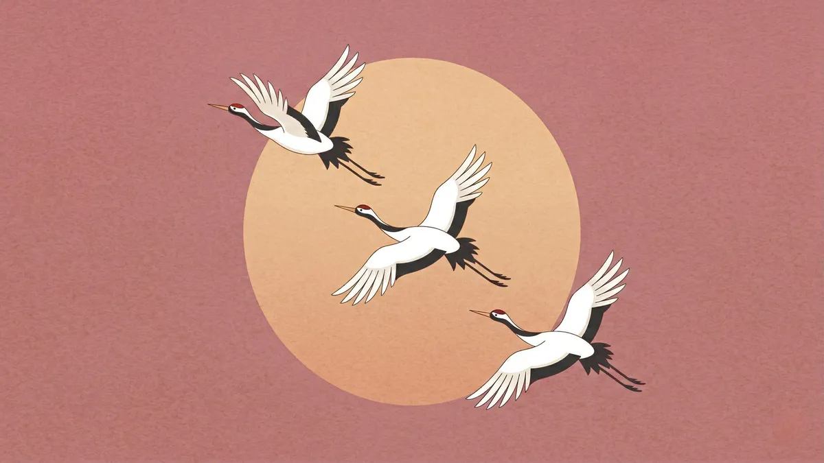 Japanese Crane shown on your frame