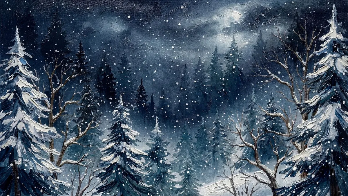 Winter Forest shown on your frame