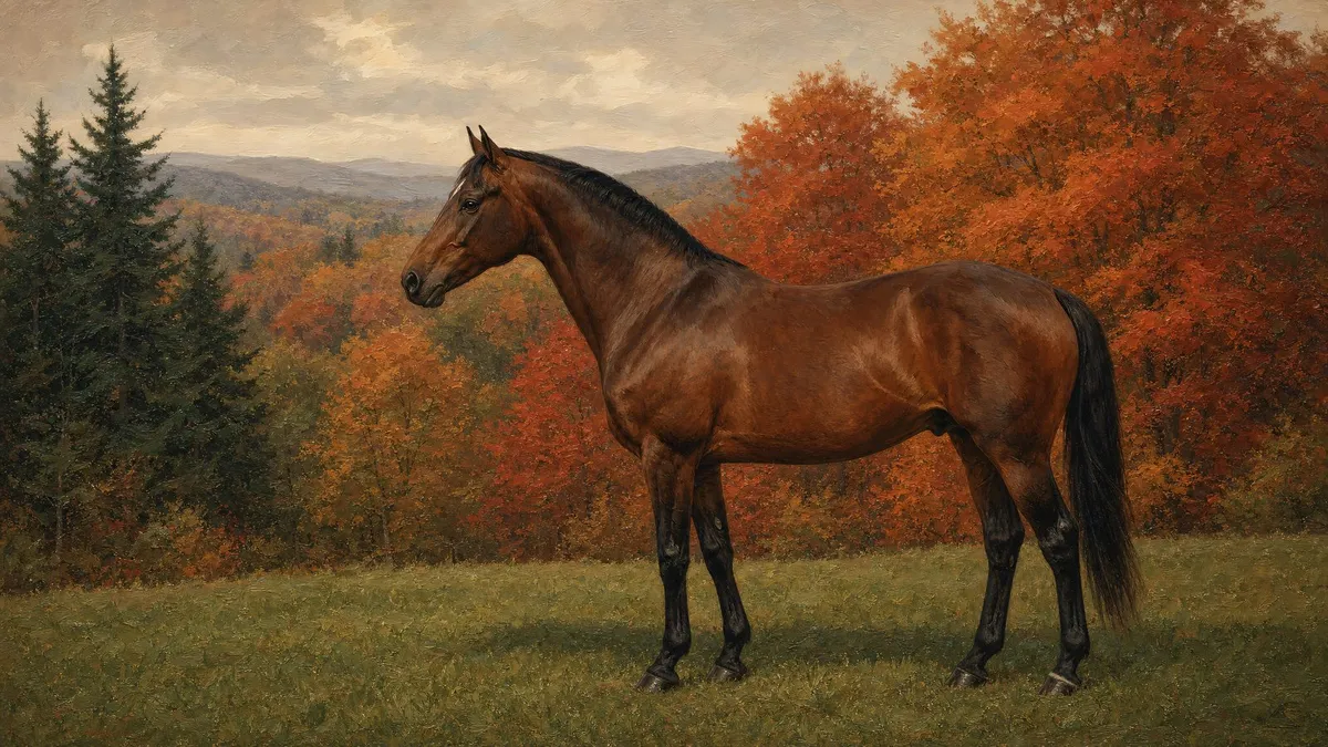 Bay Horse Autumn Pasture shown on your frame