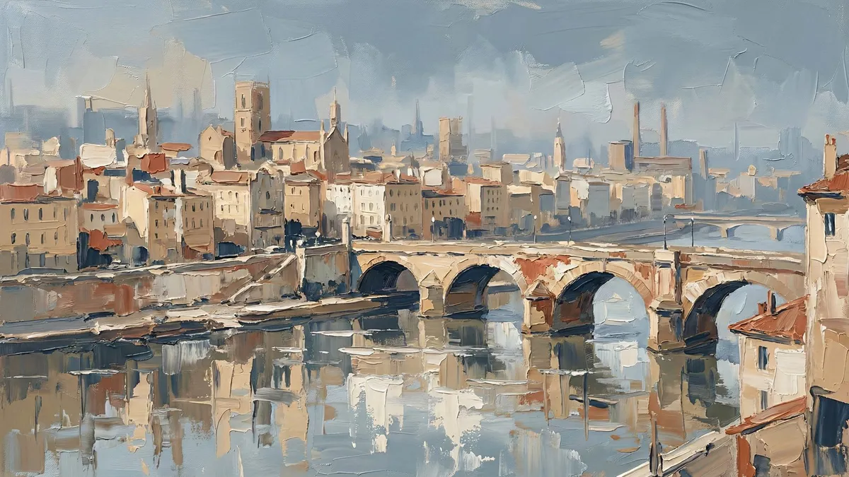 European Cityscape shown on your frame
