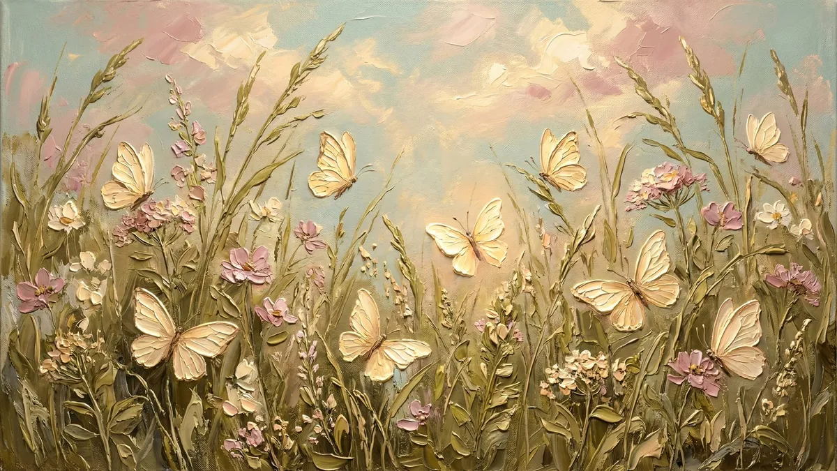 Spring Butterfly Meadow shown on your frame