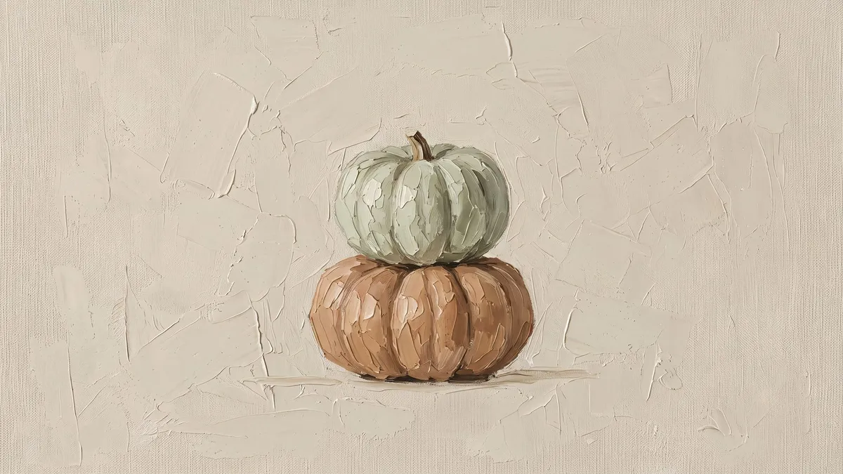 Halloween Muted Pumpkin Stack shown on your frame
