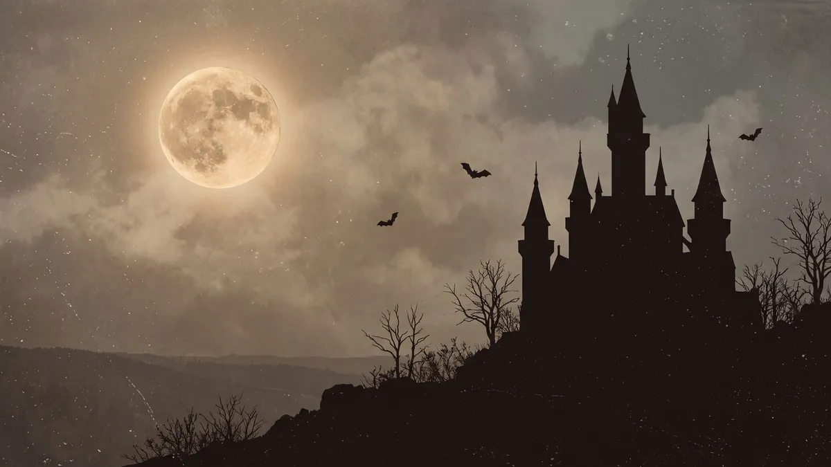 Gothic Moonlit Castle shown on your frame