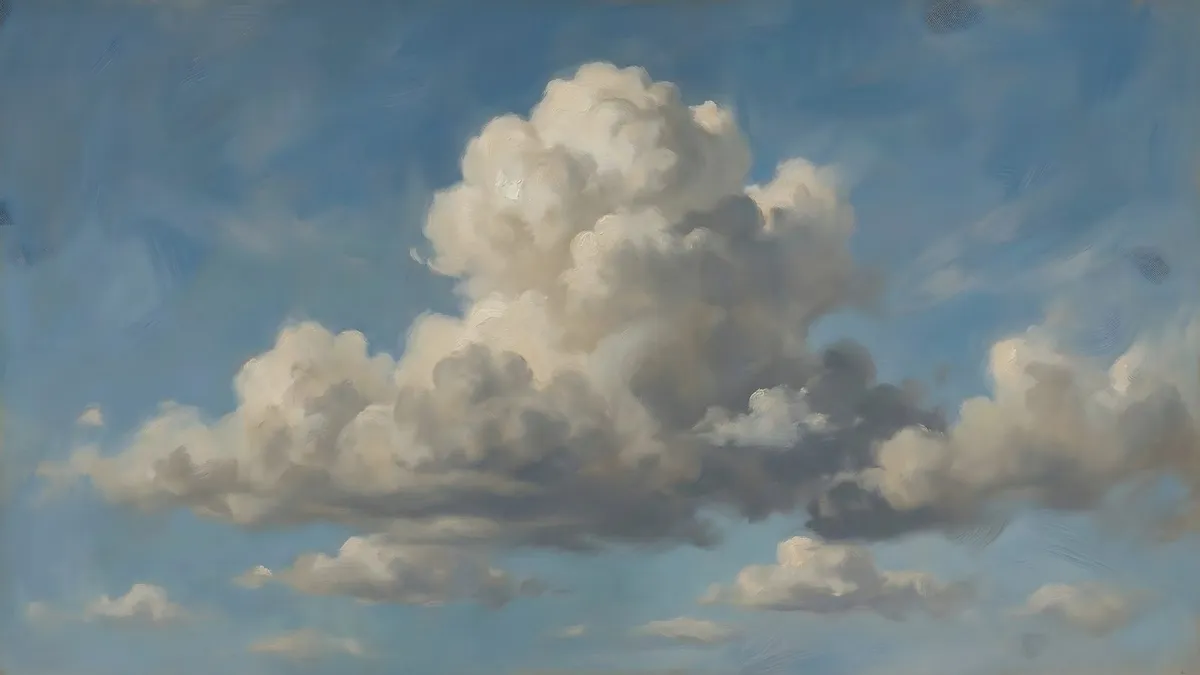 Vintage Cloudscape shown on your frame