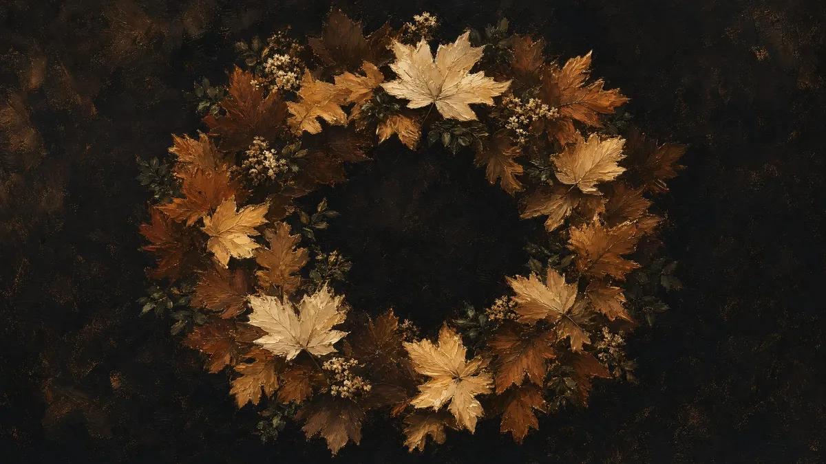 Moody Autumn Wreath shown on your frame