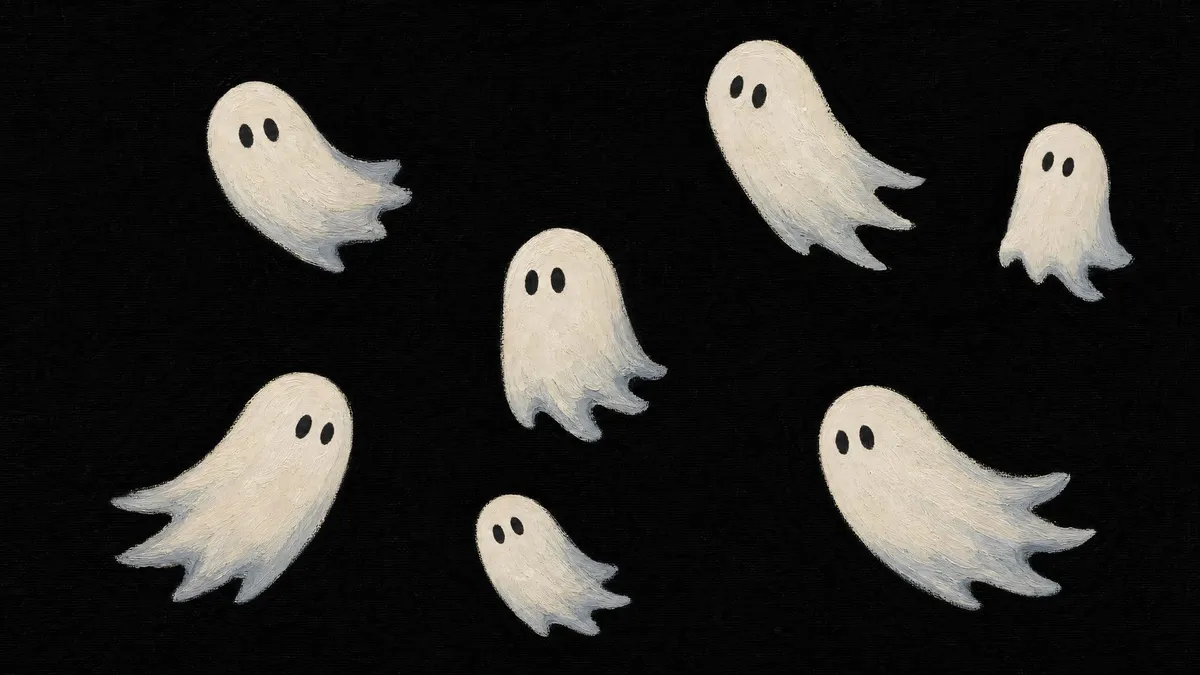 Minimalist Floating Ghosts shown on your frame