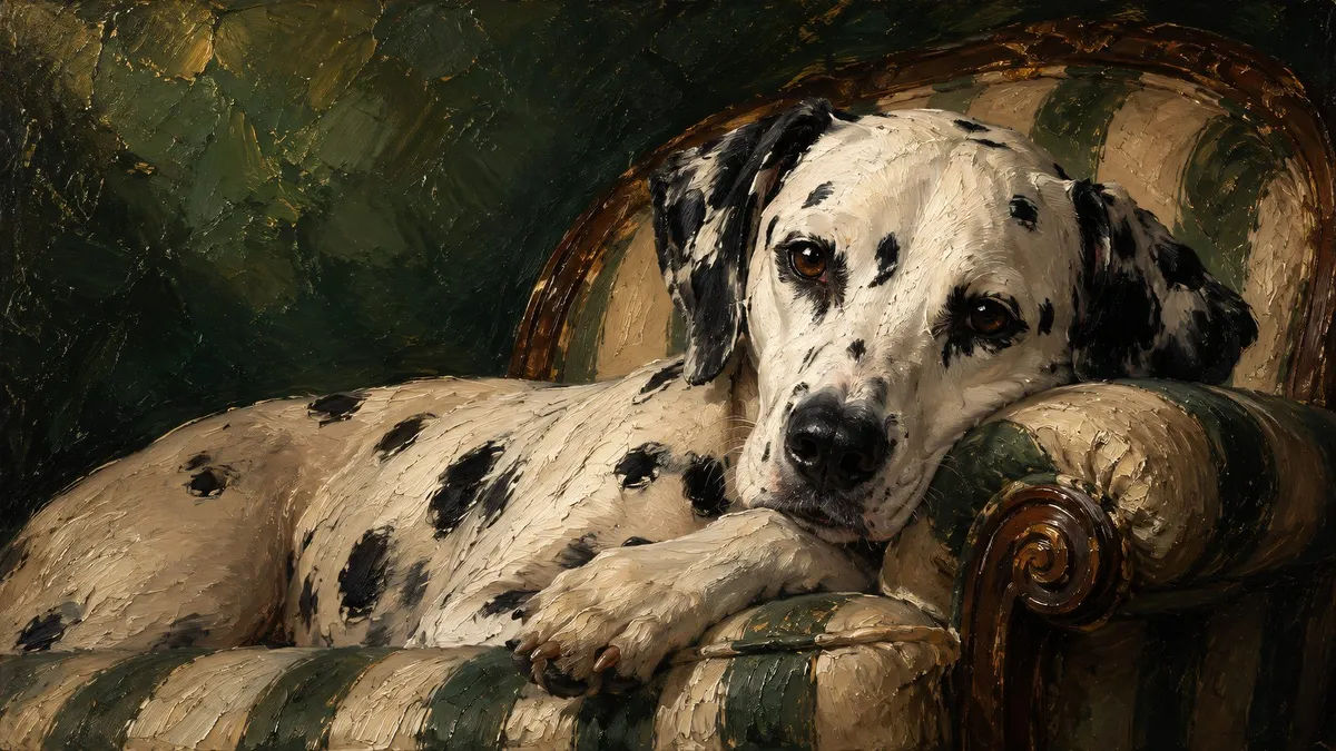 Dalmatian on Armchair shown on your frame
