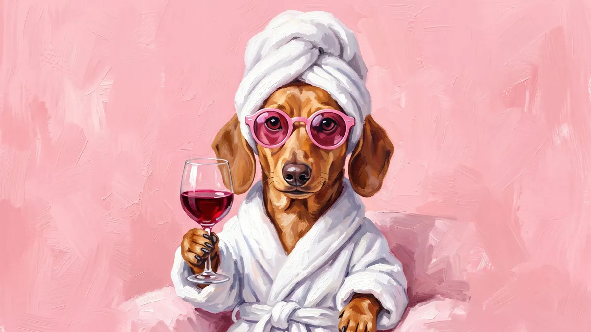 Funny Dachshund Spa Day shown on your frame
