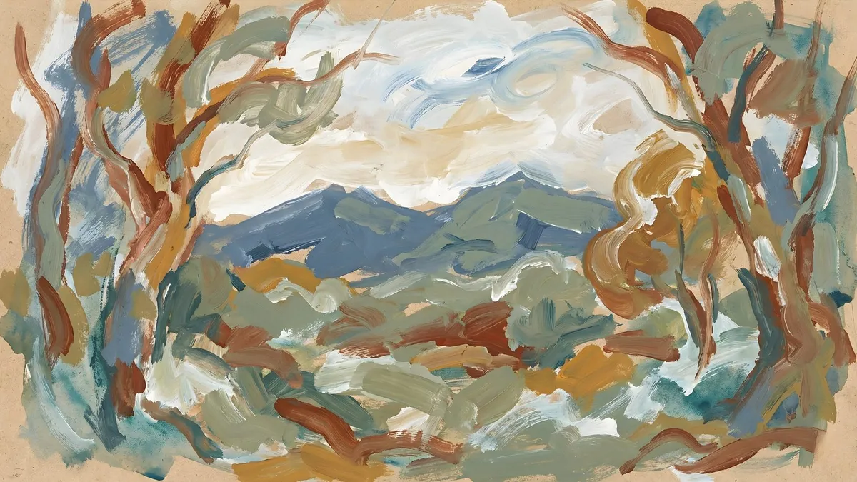 Abstract Winter Landscape shown on your frame