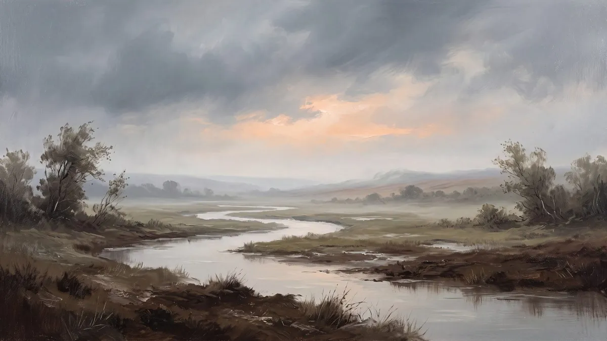Moody Misty River Valley shown on your frame