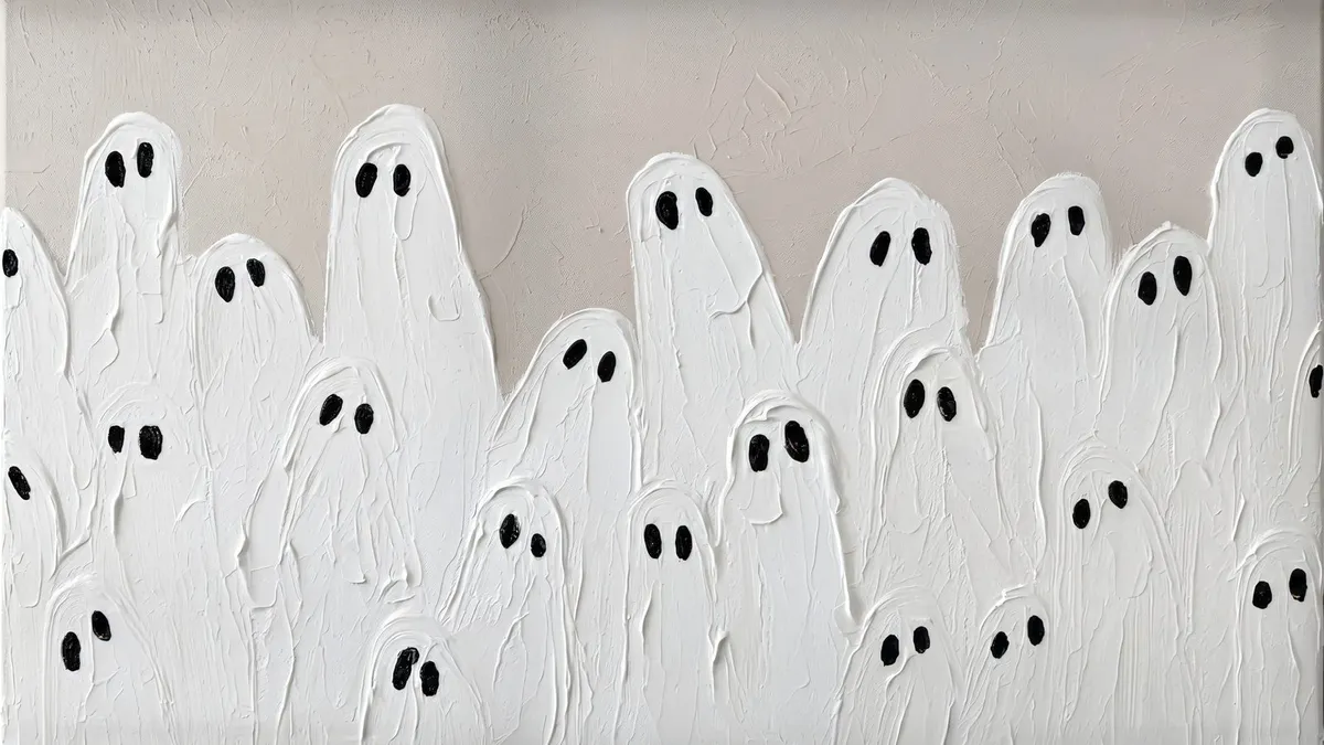 Crowd of Ghosts Impasto shown on your frame