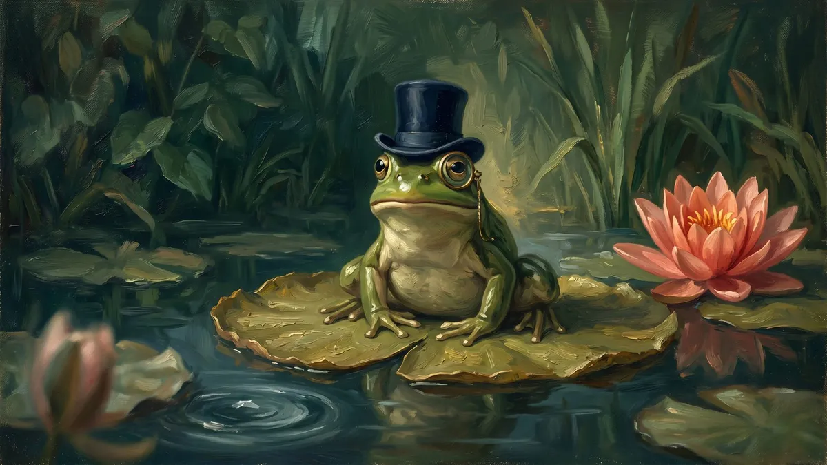Whimsical Frog shown on your frame