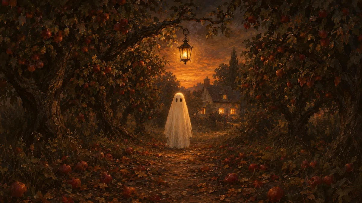 Ghost Orchard Halloween shown on your frame