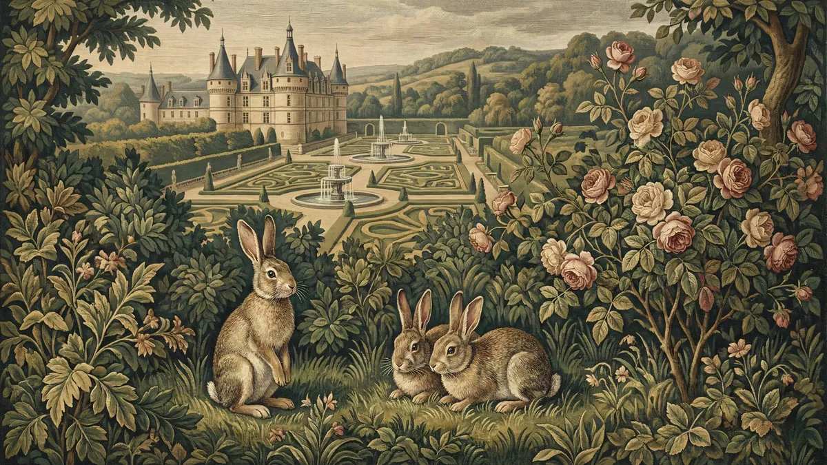 Vintage Tapestry Landscape shown on your frame