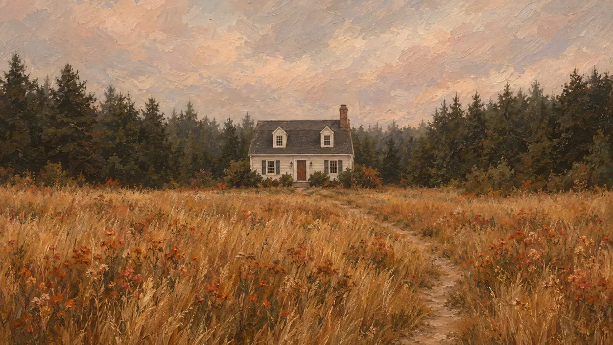 Fall Cottage Meadow Path shown on your frame