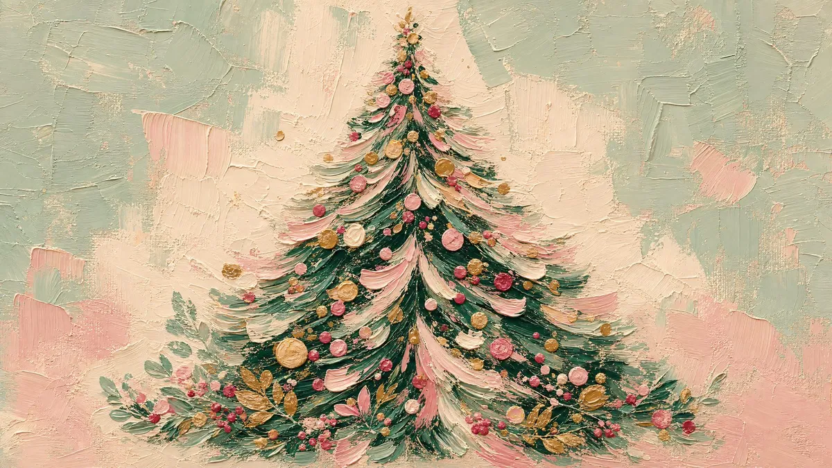 Blush Pink Christmas Tree shown on your frame