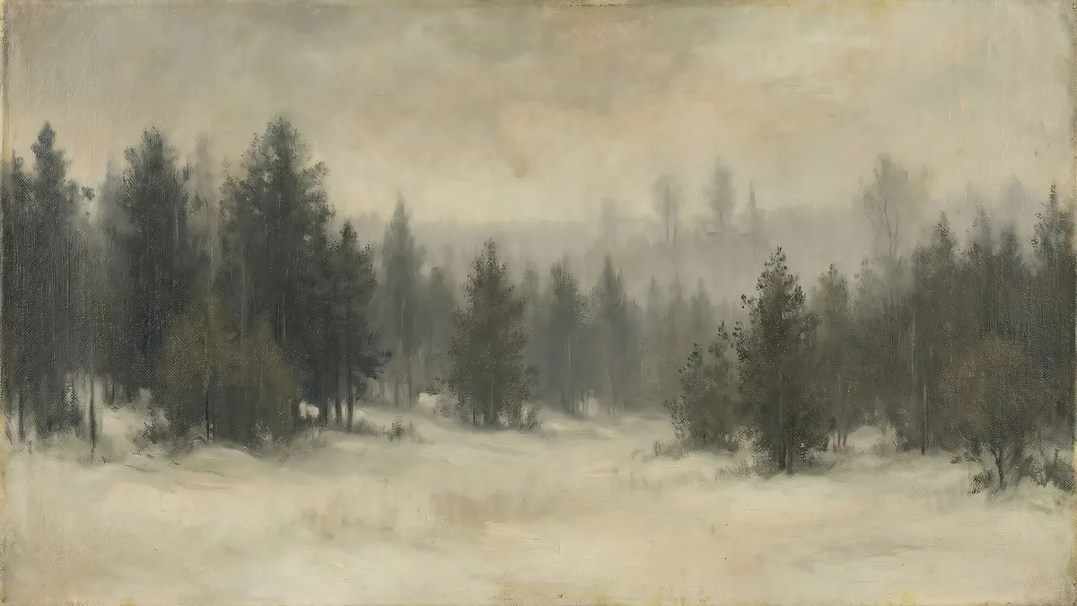 Winter Forest Landscape shown on your frame