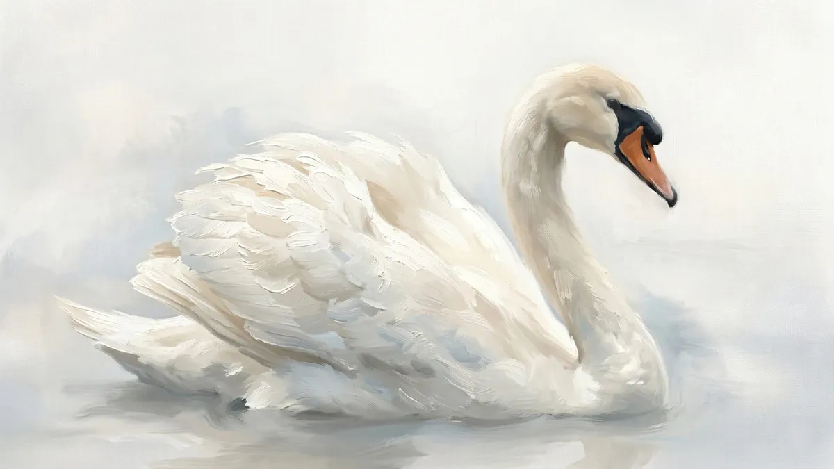 Moody White Swan shown on your frame