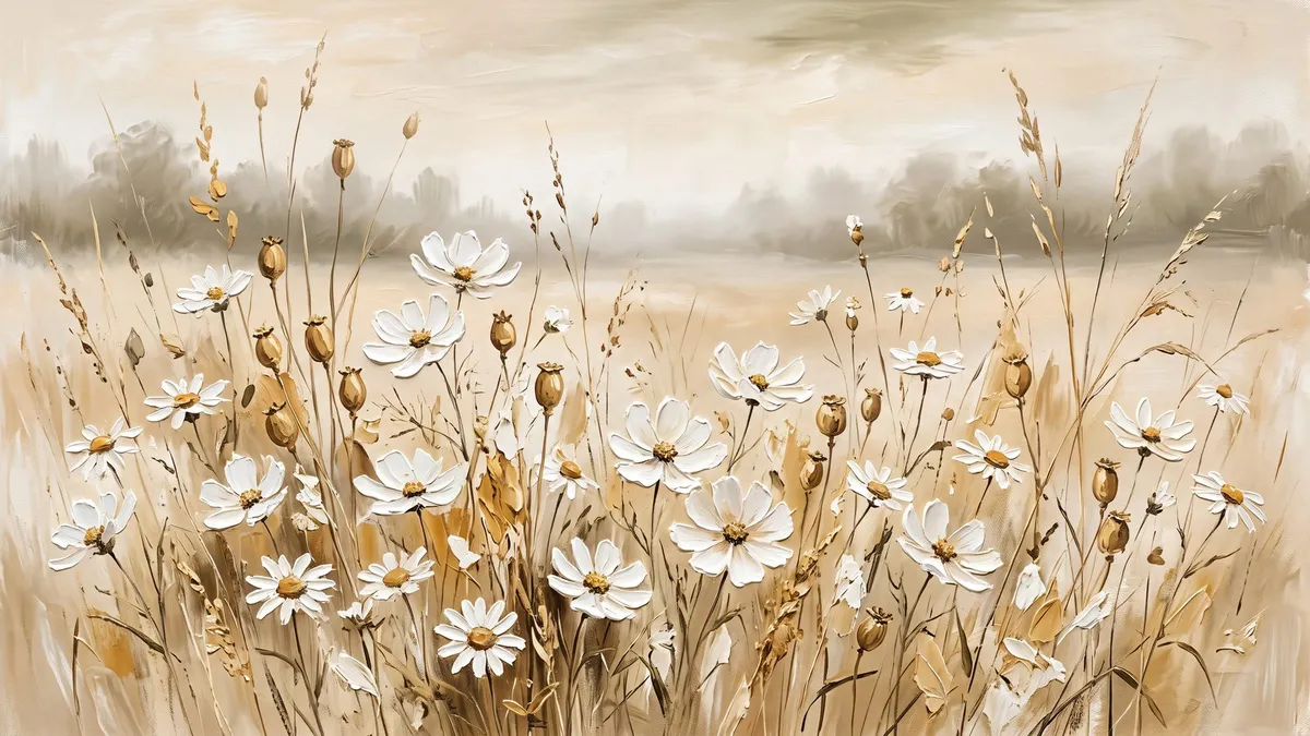 Golden Wildflower Meadow shown on your frame