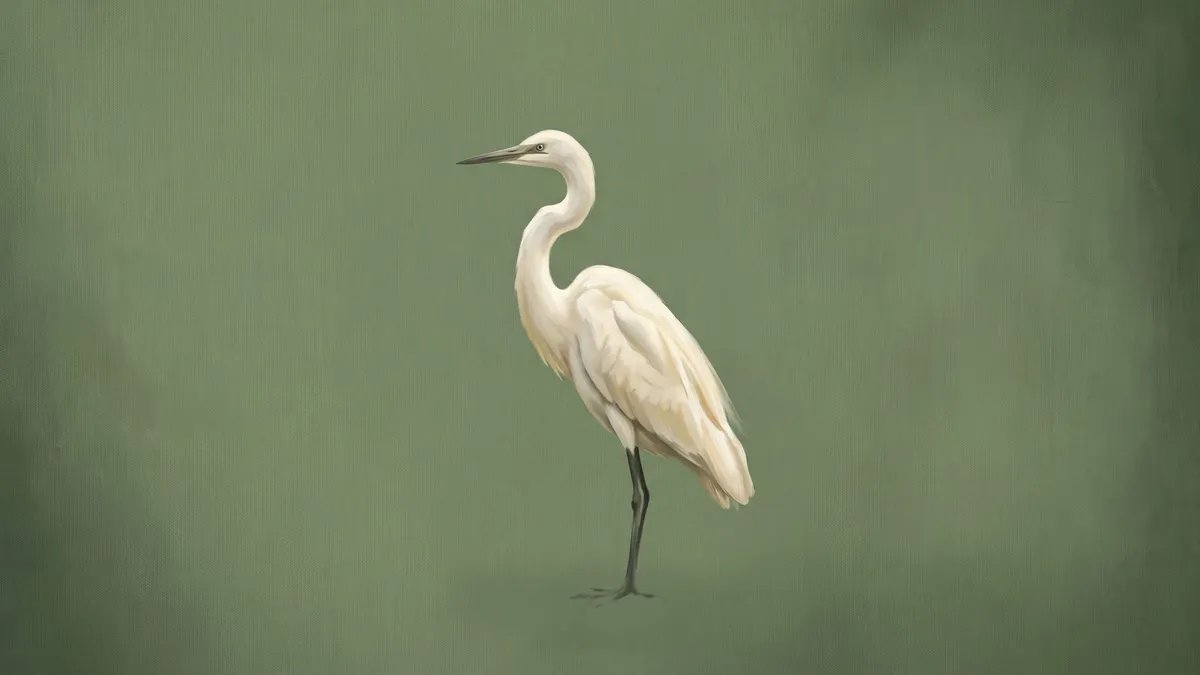 White Egret Portrait shown on your frame