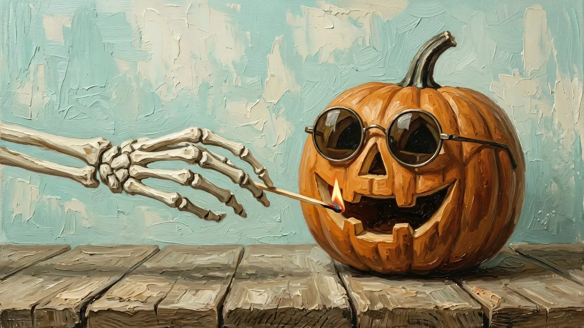 Halloween Funny Pumpkin Sunglasses Skeleton shown on your frame