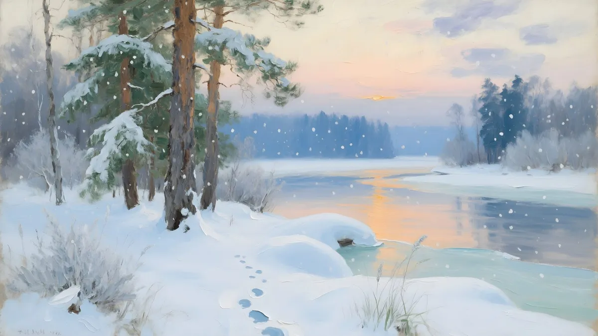 Winter Landscape shown on your frame