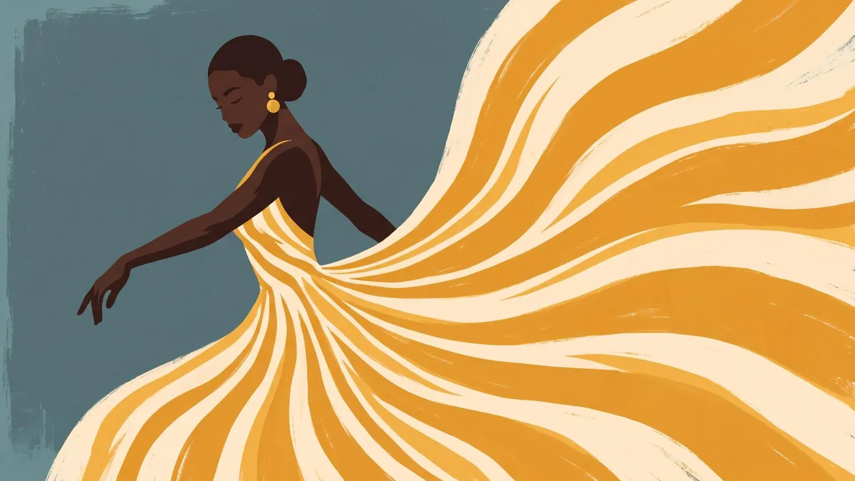 Golden Striped Dancer Silhouette shown on your frame