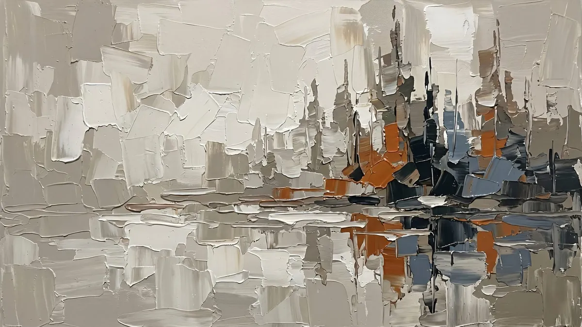 Abstract Impasto Landscape shown on your frame